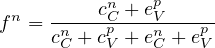            n   p
f n =-n---cCp +-eVn---p
     cC + cV + eC + eV
